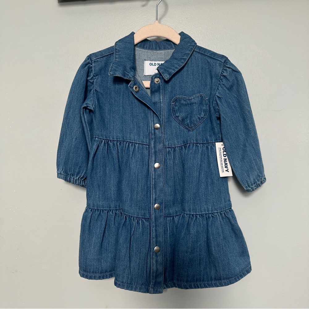 NWT Long Sleeve Dark Denim Dress for babies